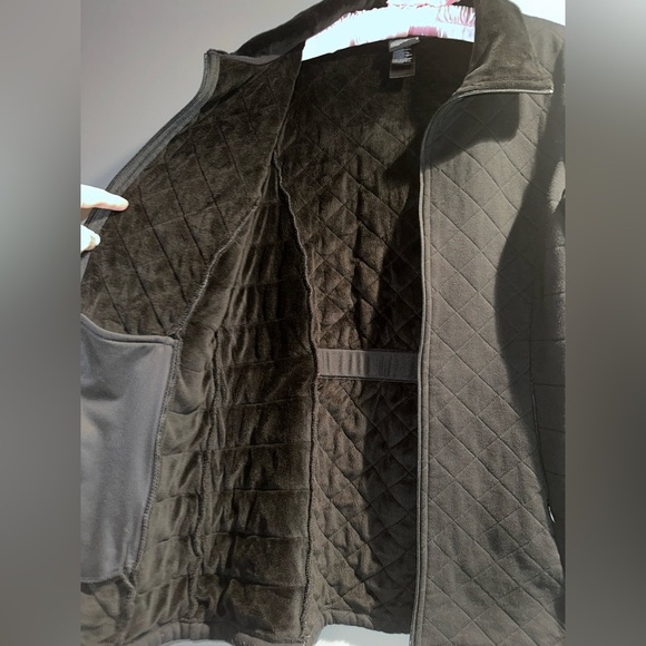 The North Face Quilted Fleece Jacket Women’s Large – Full Zip High Neck Black - Picture 6 of 12